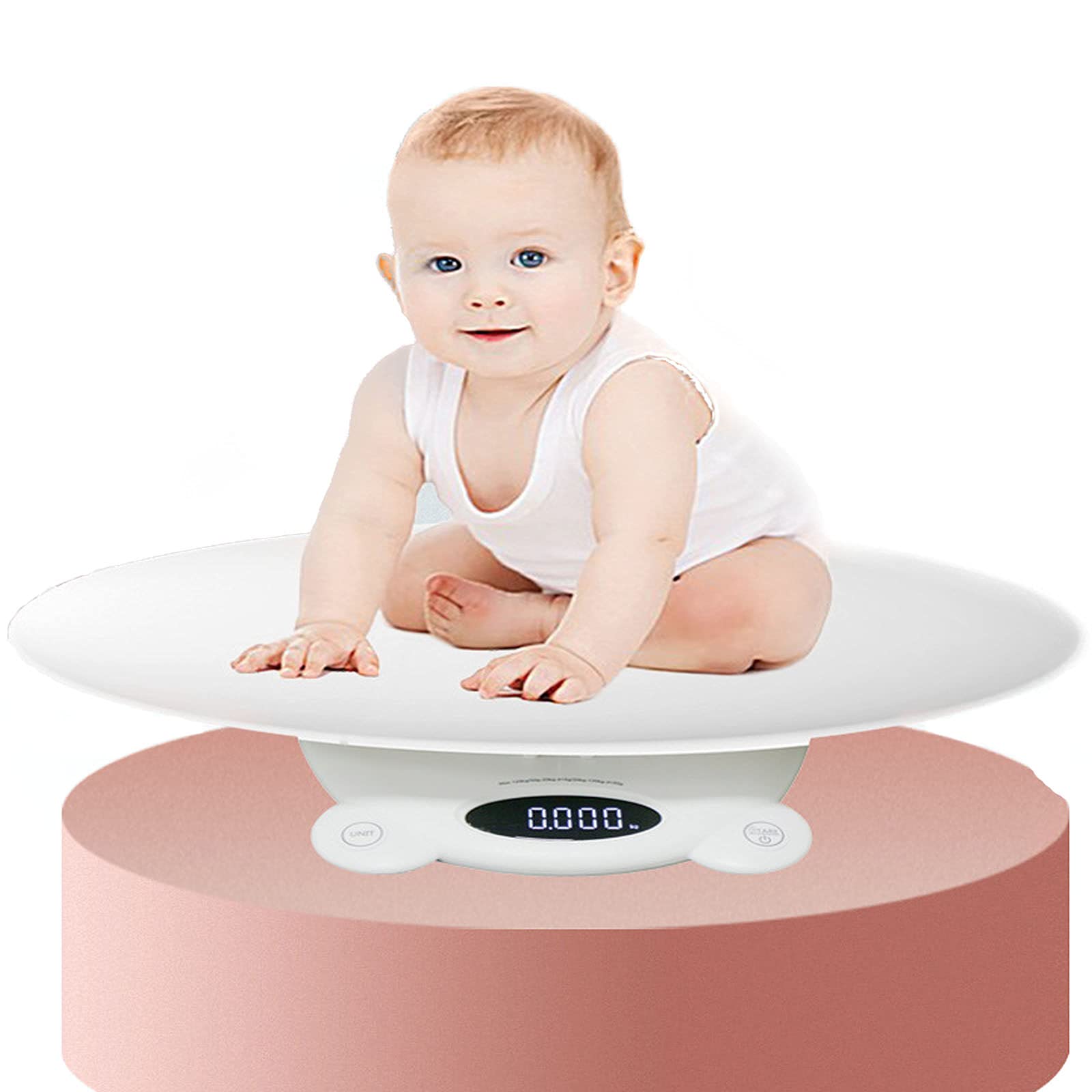 Bilancia Neonato,Bilancia Digitale per Animali,Precisione Digitale Multifunzione 3 modalità di Pesatura Scale LCD Schermo 2 in 1 (Massimo: 120Kg)