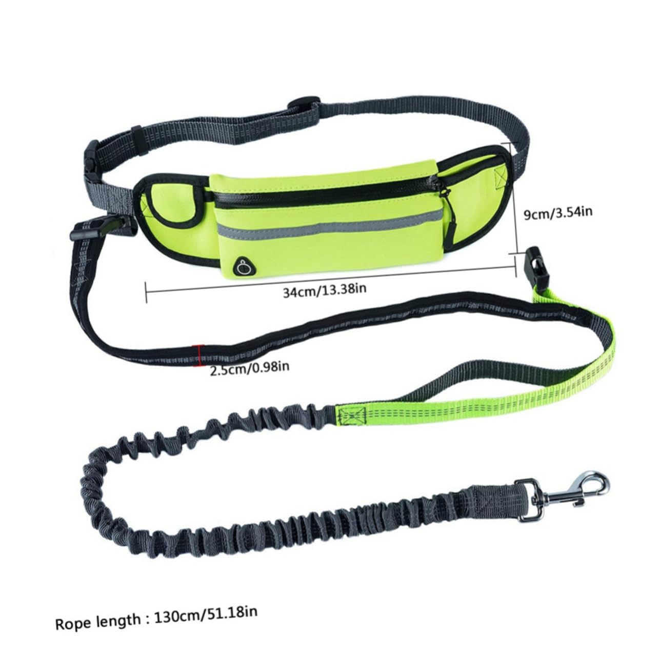 Balacoo Waist Dog Leash for Large Dogs Running Walking Hiking Leash Small Bag Lightweight Reflective Dog Training Lead