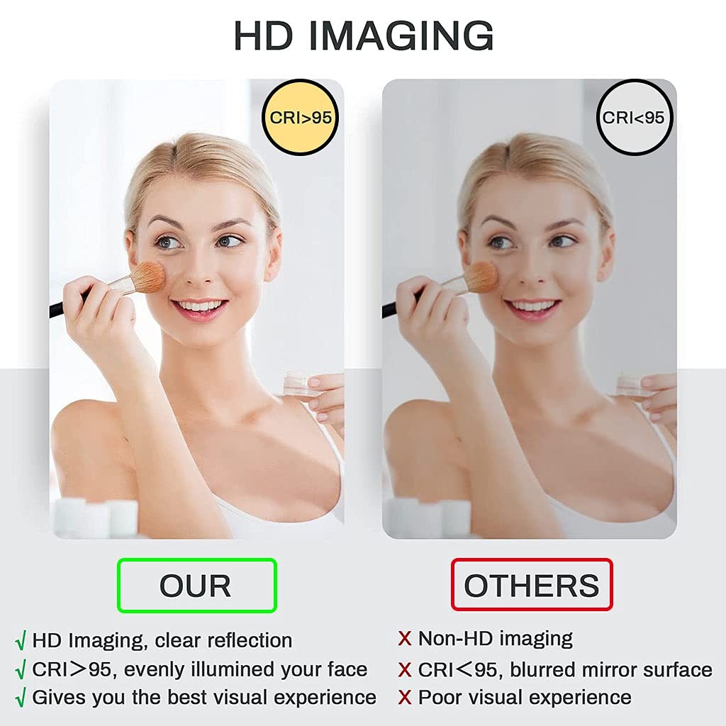 Amazon.co.jp: 壁掛け鏡、500/600/700/800mmバックライト付きLED照明