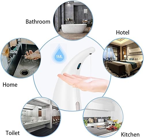 Miniatura 2 de Dispensador de jabón, dispensador automático de jabón sin contacto para baño, cocina, encimera, dispensador de jabón con sensor de movimiento