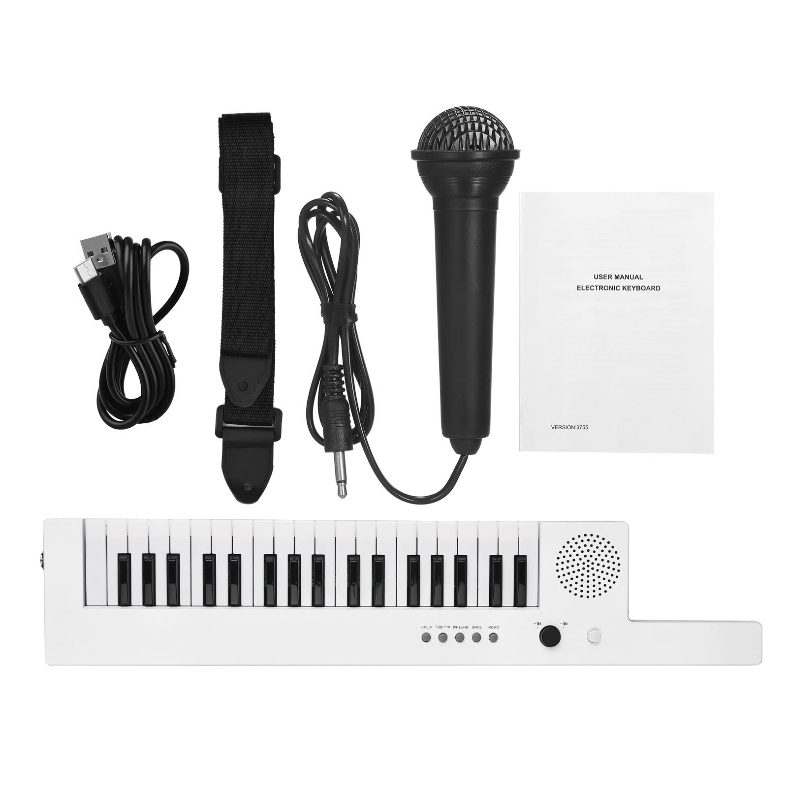 Tastiera Musicale Piano per Pianoforte Elettronico A 37 Tasti Piano Ricaricabile per Chitarra con Mini Strumenti per Tastiera per Pianoforte