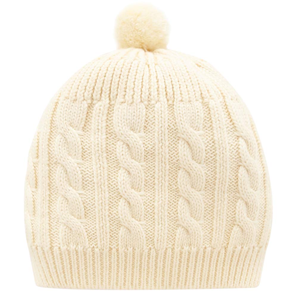 amropi Nouveau-né Bébé Tricot Barboteuse avec Bonnet Combinaison Manches Longues Tenue Ensemble 0-3 Mois,Beige