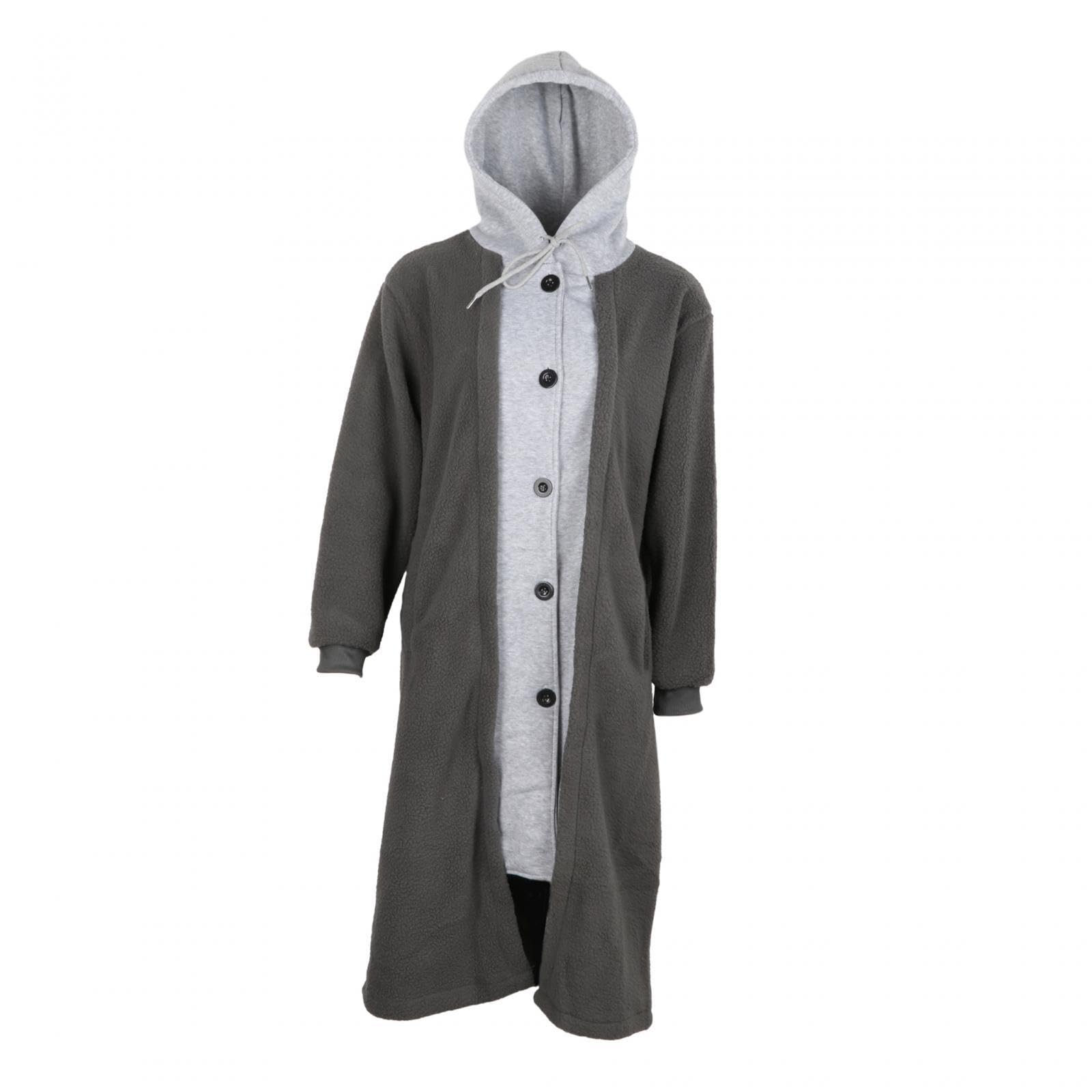 ecomistiq BNF®Women's Winter Faux Fur Coat - Stylish Button-Down Jacket, Soft Grey, XXL-picture-53