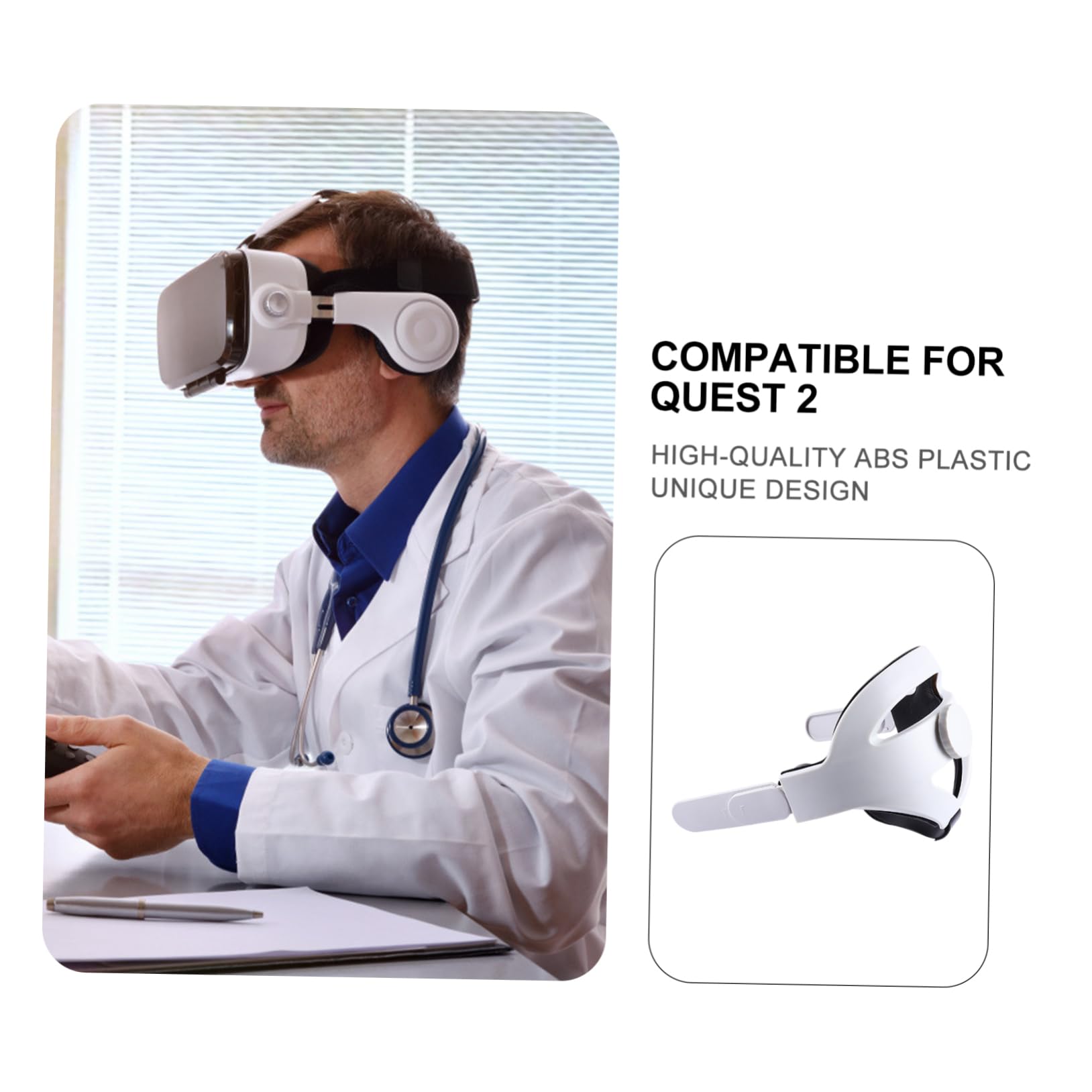 Operitacx Verstellbares Vr Kopfband für Vr-Brille Komfortables Zubehör mit Drehknopf aus Stoßdämpfendem Material Druckausgleichend Balance Optimiert für Längeres Spielen