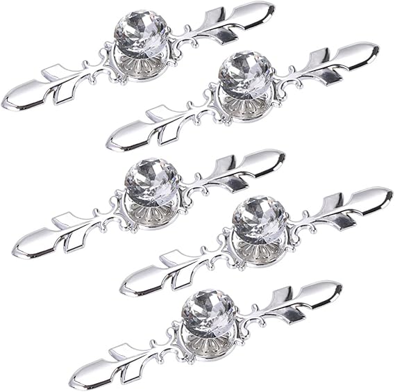 Sumnacon Drawer Dresser Knobs Pull Handles Crystal Glass Diamond Decorative Knobs with Plate