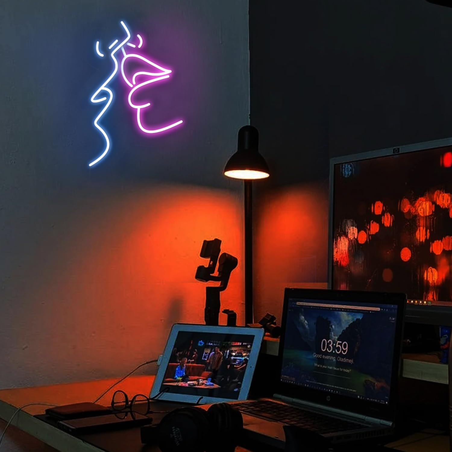 KUCKUC Couple Neon Sign – 50cm LED Romantic Wall Decor With Acrylic Base, Perfect For Bedroom, Wedding, Anniversary & Parties