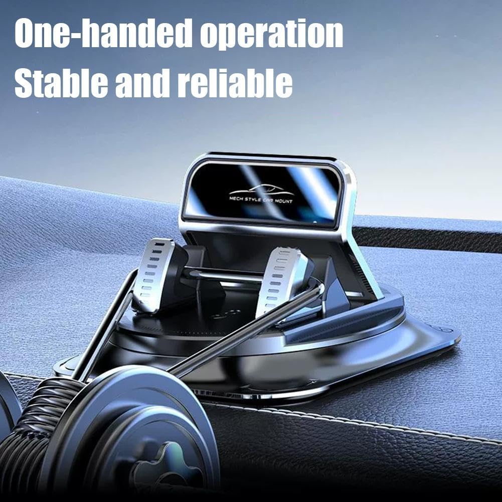 Porta Cellulare da Auto Rotante 360° Per Cruscotto, Blocco Con Una Mano, Supporto Telefono Da Cruscotto Antiscivolo Con Rotazione, Base Antiscivolo Con Blocco Automatico Per Tutti Gli Smartphone(2PCS)