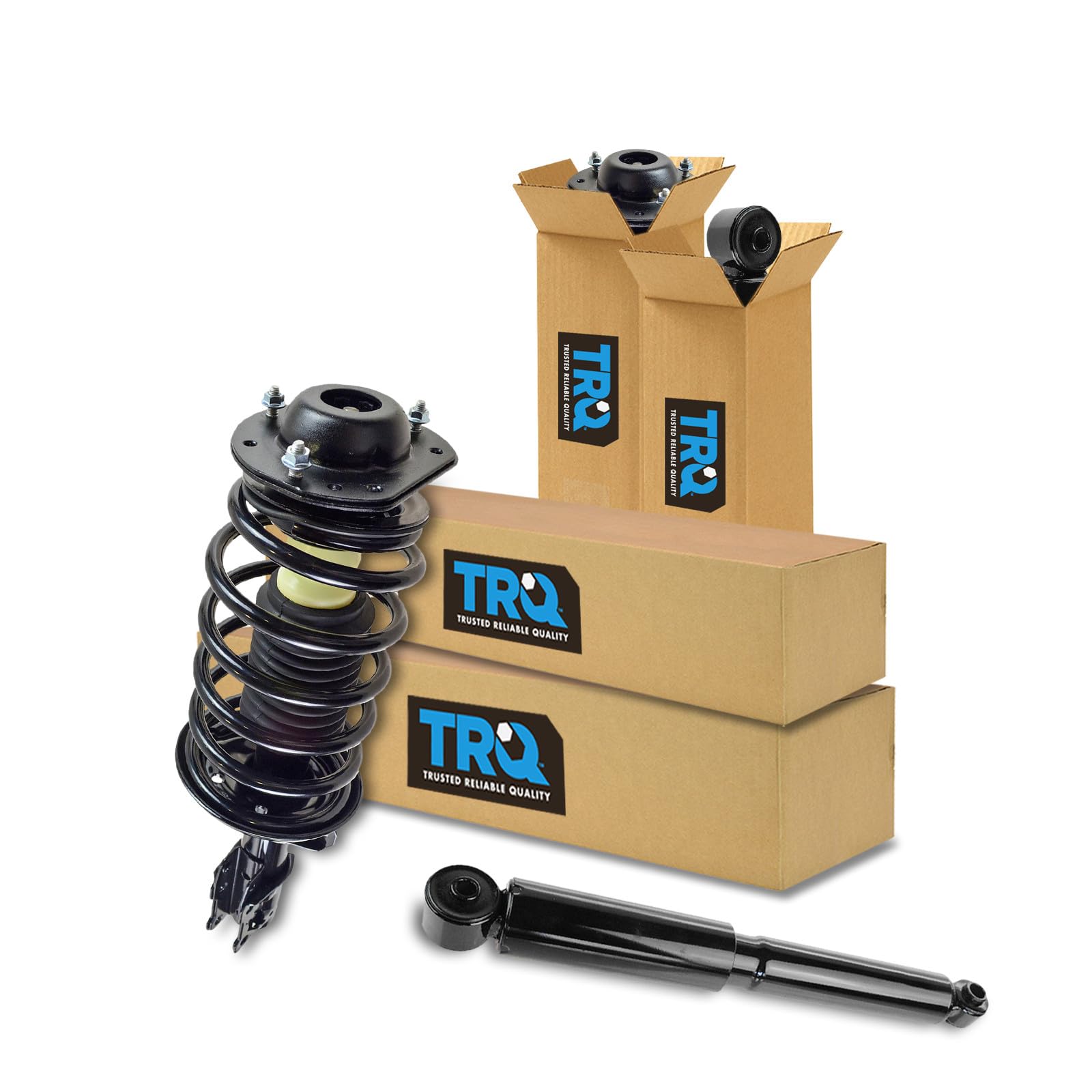 TRQ Front and Rear Complete Strut Assembly &amp; Shock Absorber Kit Complete Strut &amp; Coil Spring Assembly Compatible with 2005-2010 Chevrolet Cobalt 2006-2011 HHR 2007-2009 Pontiac G5