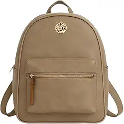 Mochila Feminina Luxo Monogramada Estilo Grife Internacional Alças Confortáveis Ajustáveis Zíper Dourado Espaço Interno Grande Bolsa Casual, Trabalho e Passeio