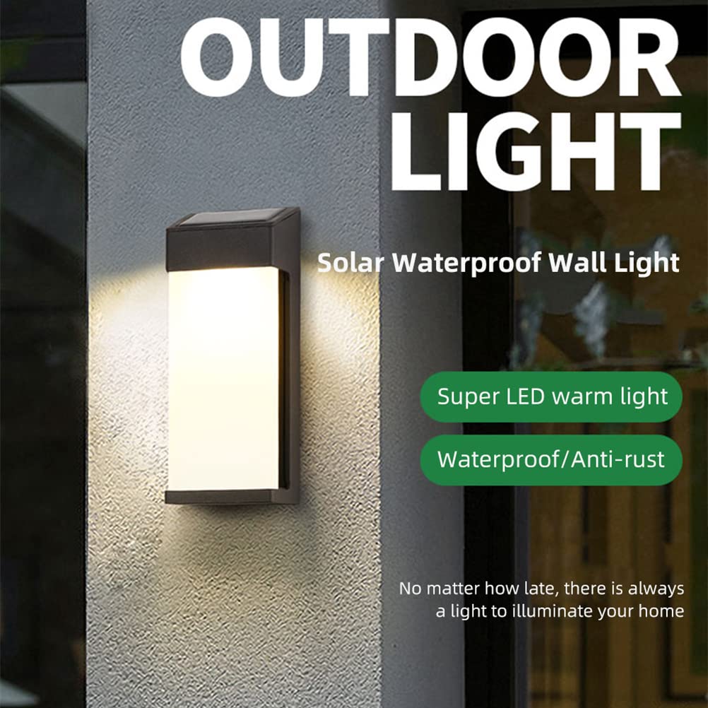 Solarleuchte Für Außen Solaraussenleuchte Wandleuchte LED Solarleuchte Schwarz Solarlicht Für Außengarten Wasserdichte Gartenleuchte Für Zaun, Einfahrt, Garage