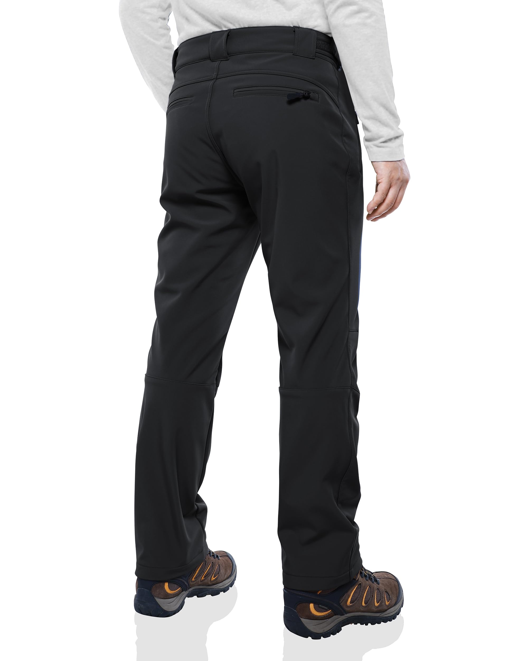 Outdoor Ventures Pantalon léger imperméable coupe-vent doublé polaire chaud pour la randonnée, le ski et la neige - Taille extensible