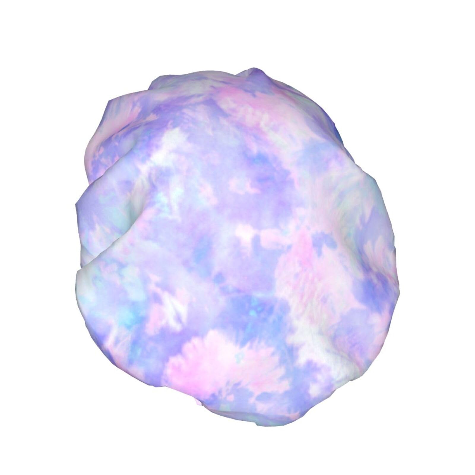 Stylish Reusable Shower Cap (Floral Purple Tie Dye Print)