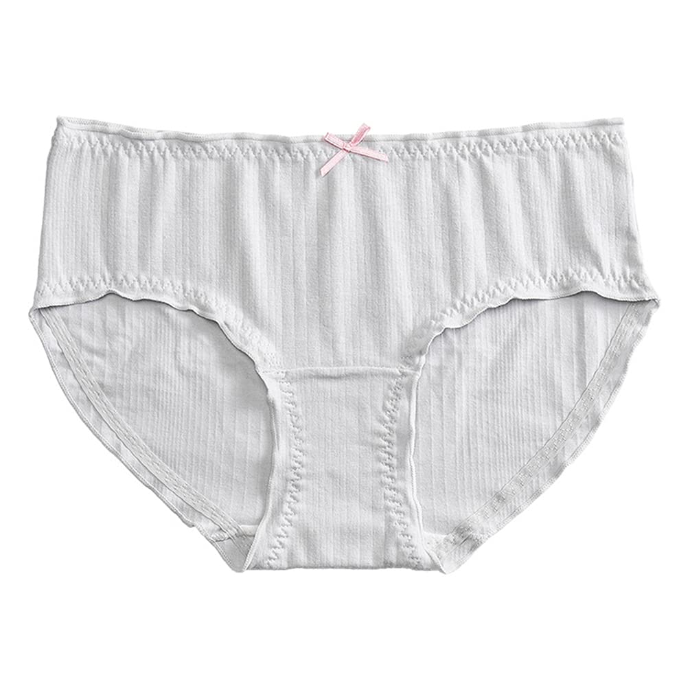 Familyhouse Womens Cute Sexy Panties Solid Color Cotton Briefs Underwear Hipster Breathable Mid Rise Knickers