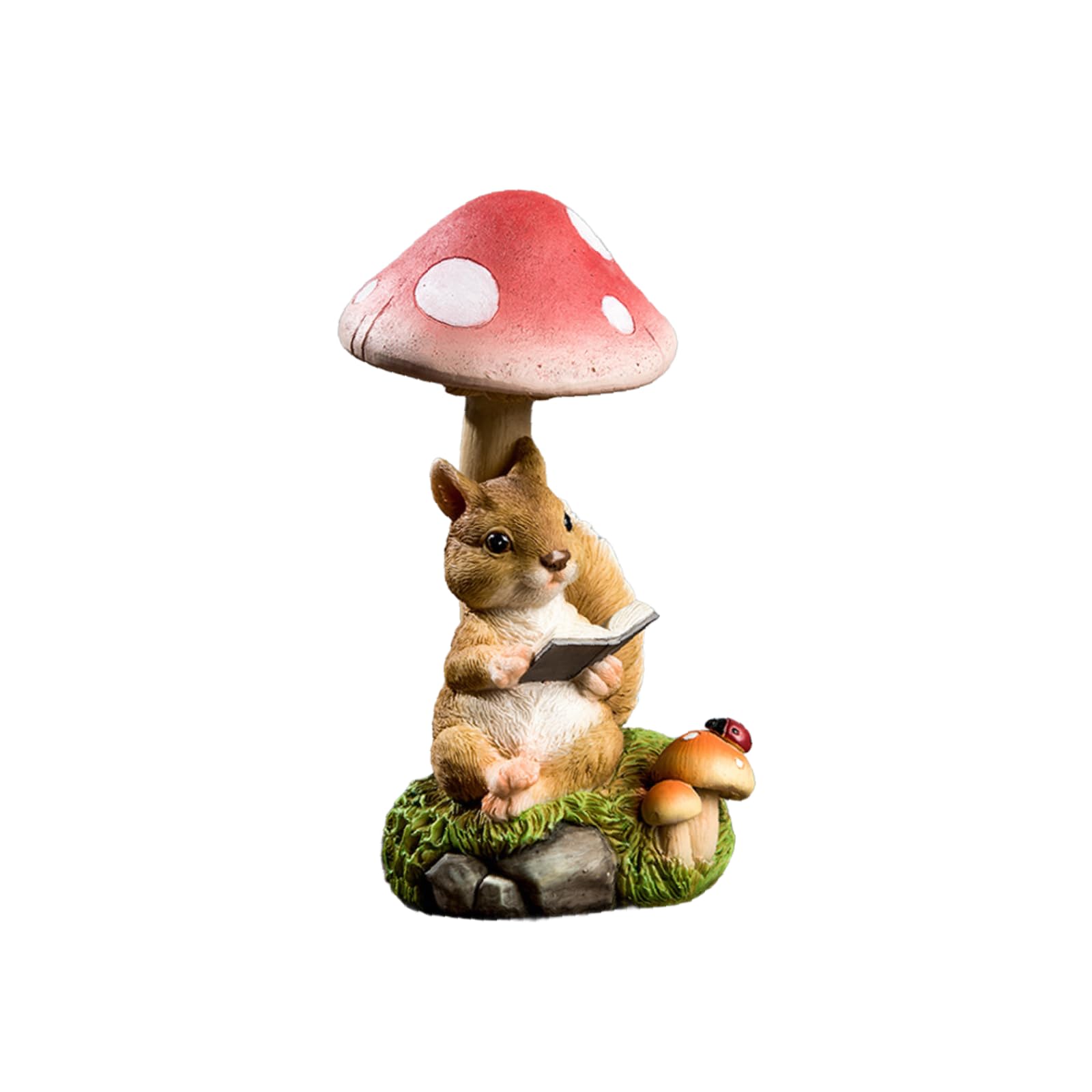 mophrati Outdoor Animal Statue Solar Light Beautiful Resin Figurines Enhancing Yard Decor Garden Animal Statue Outdoor Decoration Ornament Not Easy To Damage, Squirrel, 9.5x9.5x19.5cm