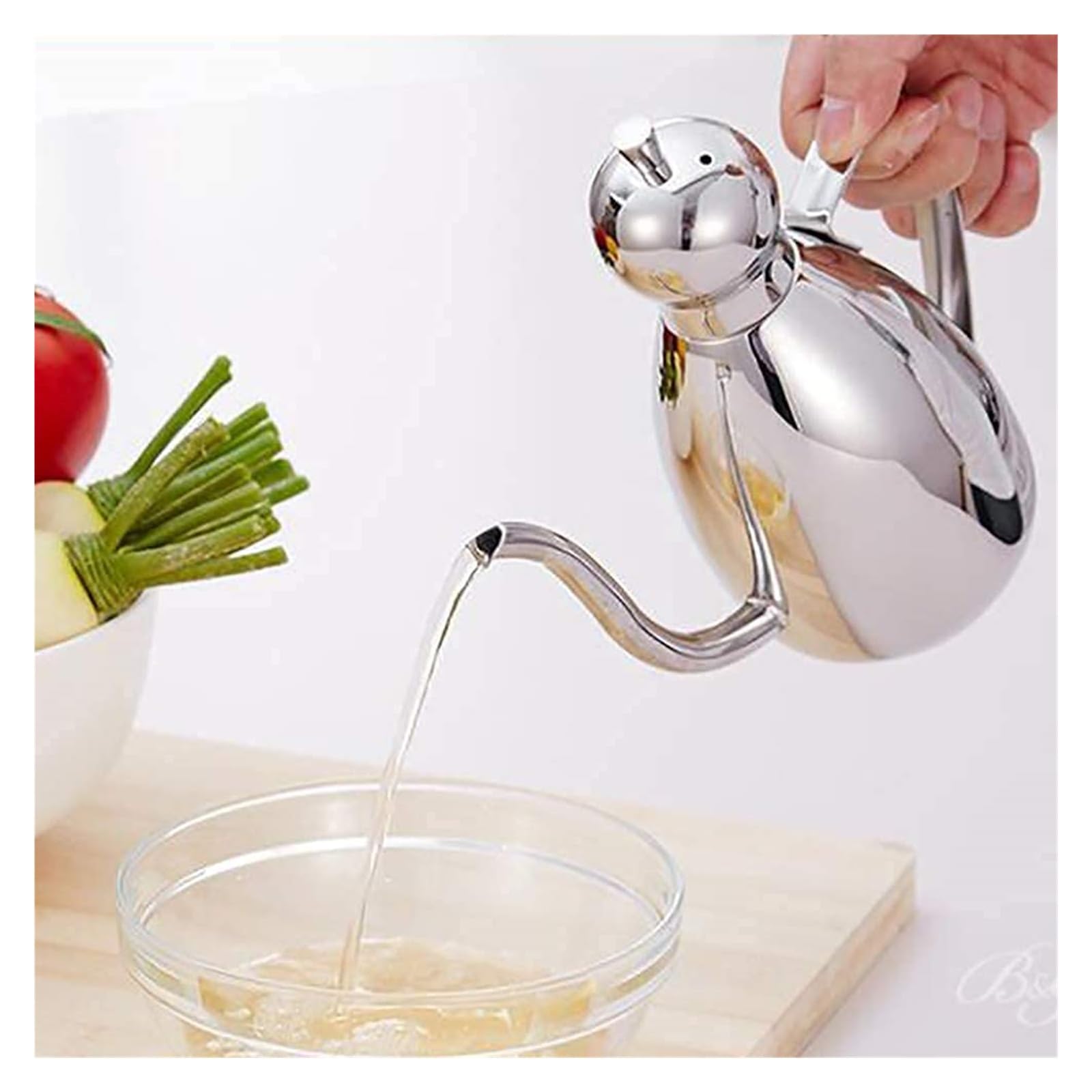 Set Olio e aceto Dispenser for Olio e aceto, Dispenser for lattine in Acciaio Inossidabile, ampolla for aceto di Salsa di soia Senza gocciolamento for Barbecue in Cucina (500 ml) Oliera(500ML)