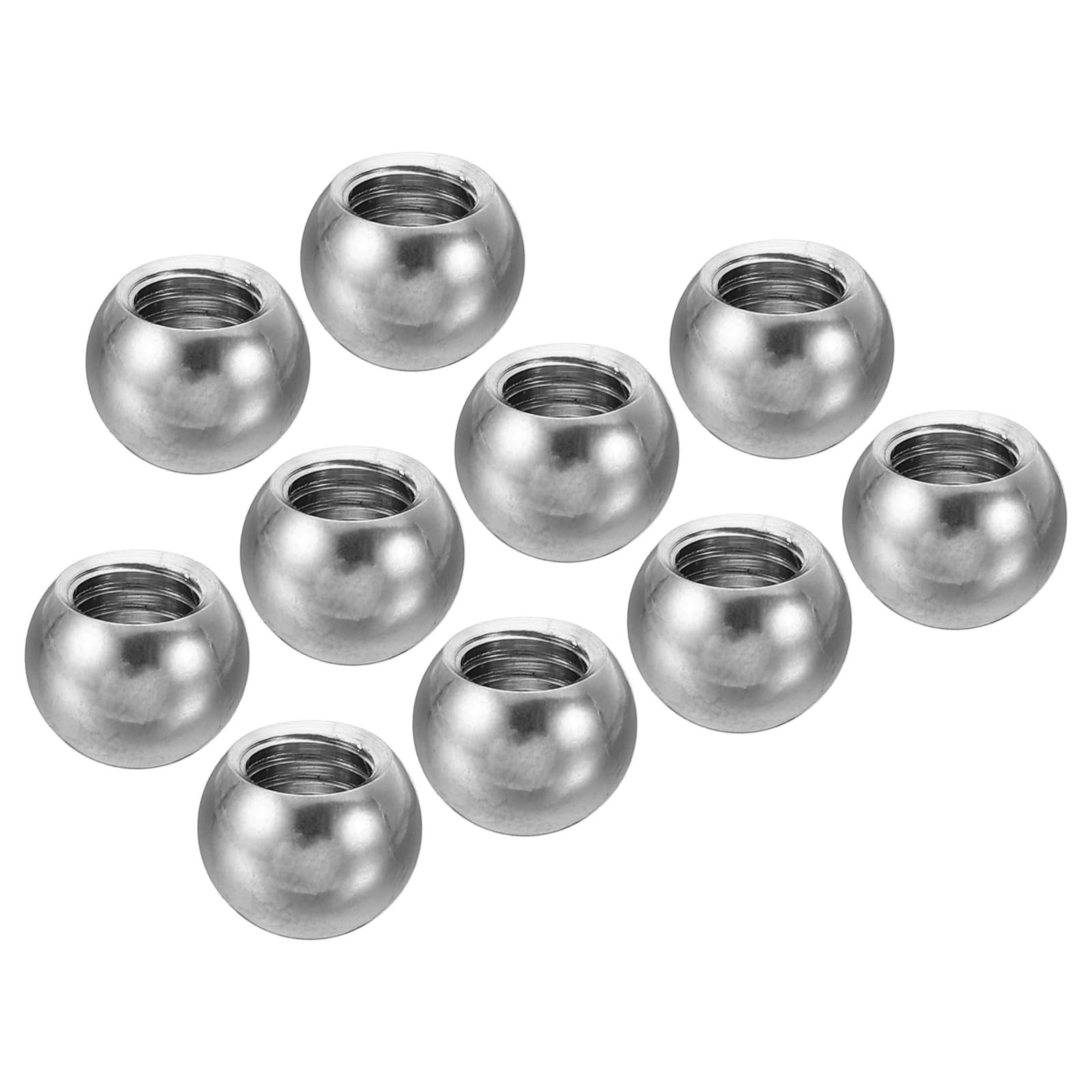 PATIKIL M6x10mm Ball Nuts Knob, 10 Pack Female Thread 304 Stainless Steel Round Blind Hole Screw Cap Cover for Lighting Machinery DIY Decoration, Silver