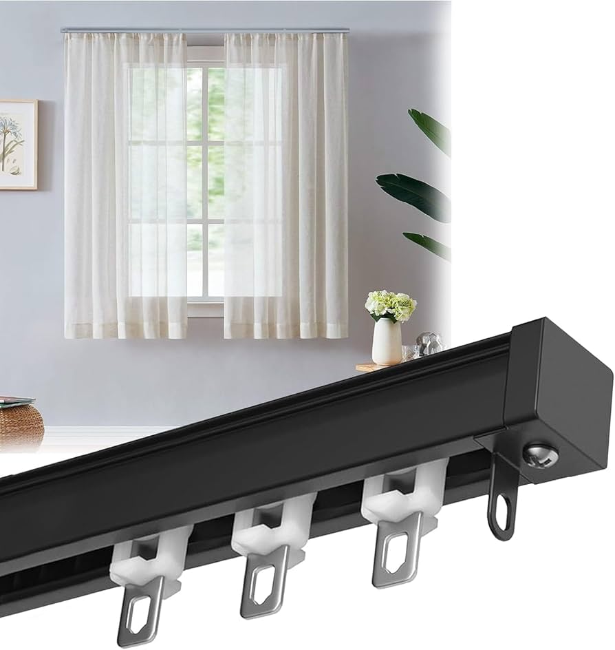 Single Track Ceiling Curtain Track, Wall Mounted Heavy-Duty