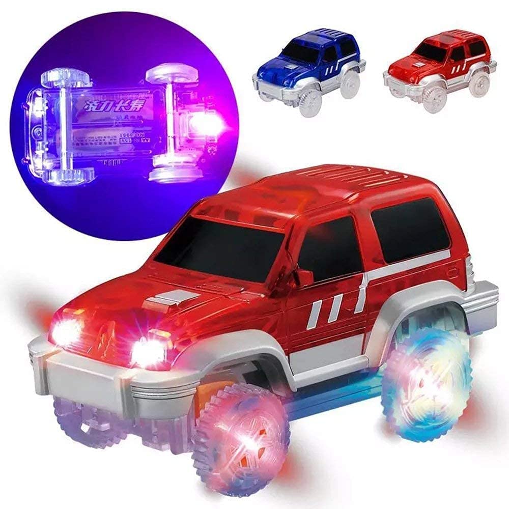 PANSHUB 220 PCs Race Car Set Toy Track Racer Car| 11 Feet-220 Pcs Bends, Flexes and Glows Long Flexible Tracks Modern Car Play Set for Kids (Multicolor) (220 PCs Car Magic Track Set) 2