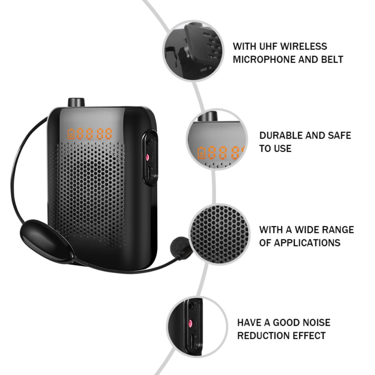 Tragbarer Sprachverstärker Uhf 20w für Lehrer und Reiseleiter