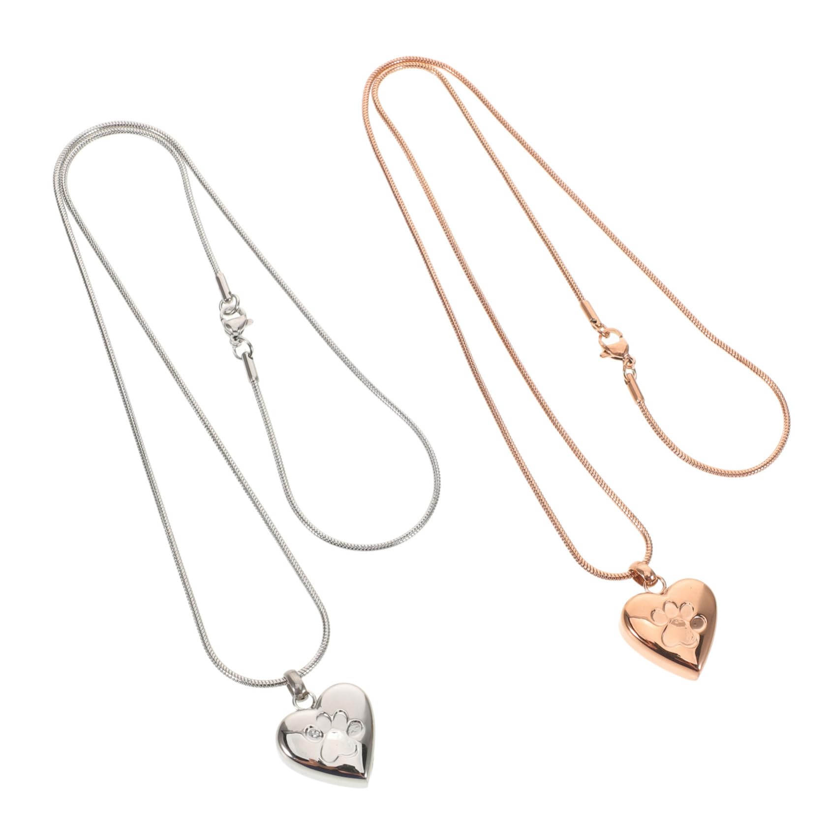 BESPORTBLE 2pezzi Collana Ciondolo per Urna per Animali Domestici in Acciaio Inossidabile Collana Porta Ceneri Forma di Cuore Contenitore per Ricordi di Cane e Gatto