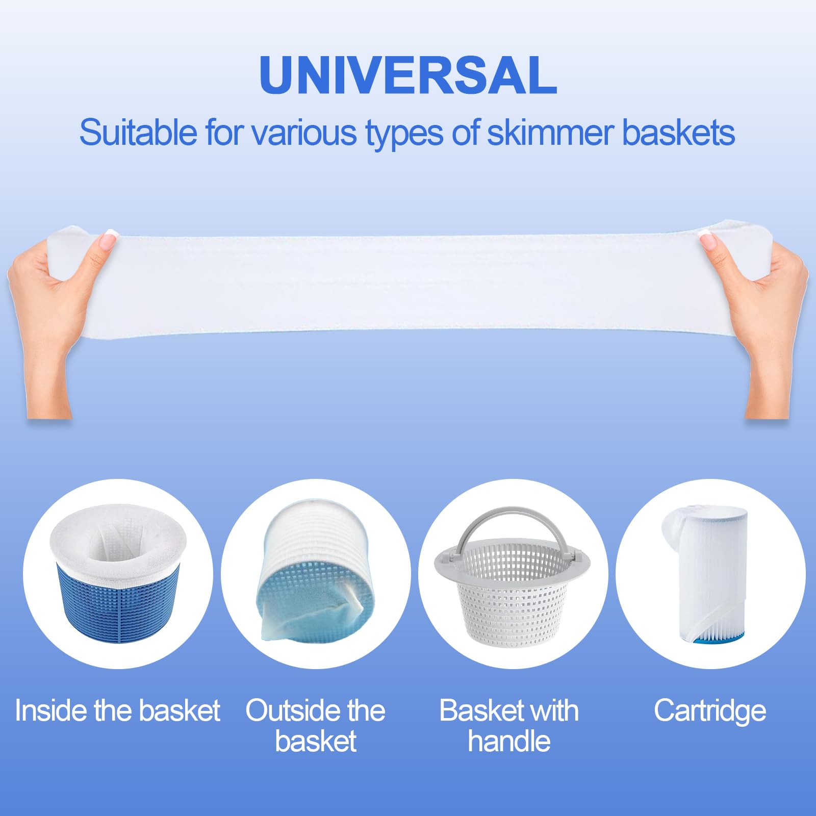 Ulisem30 pezzi calzini riutilizzabili skimmer filtri in tessuto di nylon elastico per intrappolare polline foglie capelli