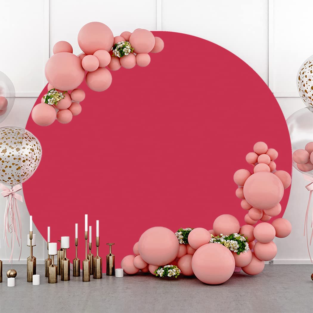 2,2 x 2,2 m sfondo rosso rotondo tinta unita cerchio rosso puro sfondo fotografico sfondo rotondo copertura per compleanno sposa doccia matrimonio decorazioni ritratto foto stand puntelli