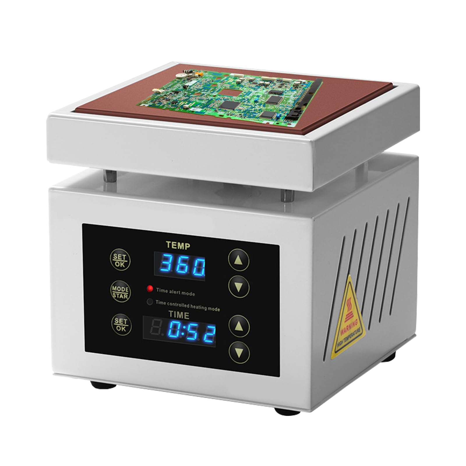 Lötstation Heizplatte, 350W Mikrocomputer Elektrische Heizplatte mit LED Anzeige Temperatur Einstell 0-400°C, 100X100mm Elektrische Löt Heizplatte Lötstation für Reparieren Handy Bildschirmen