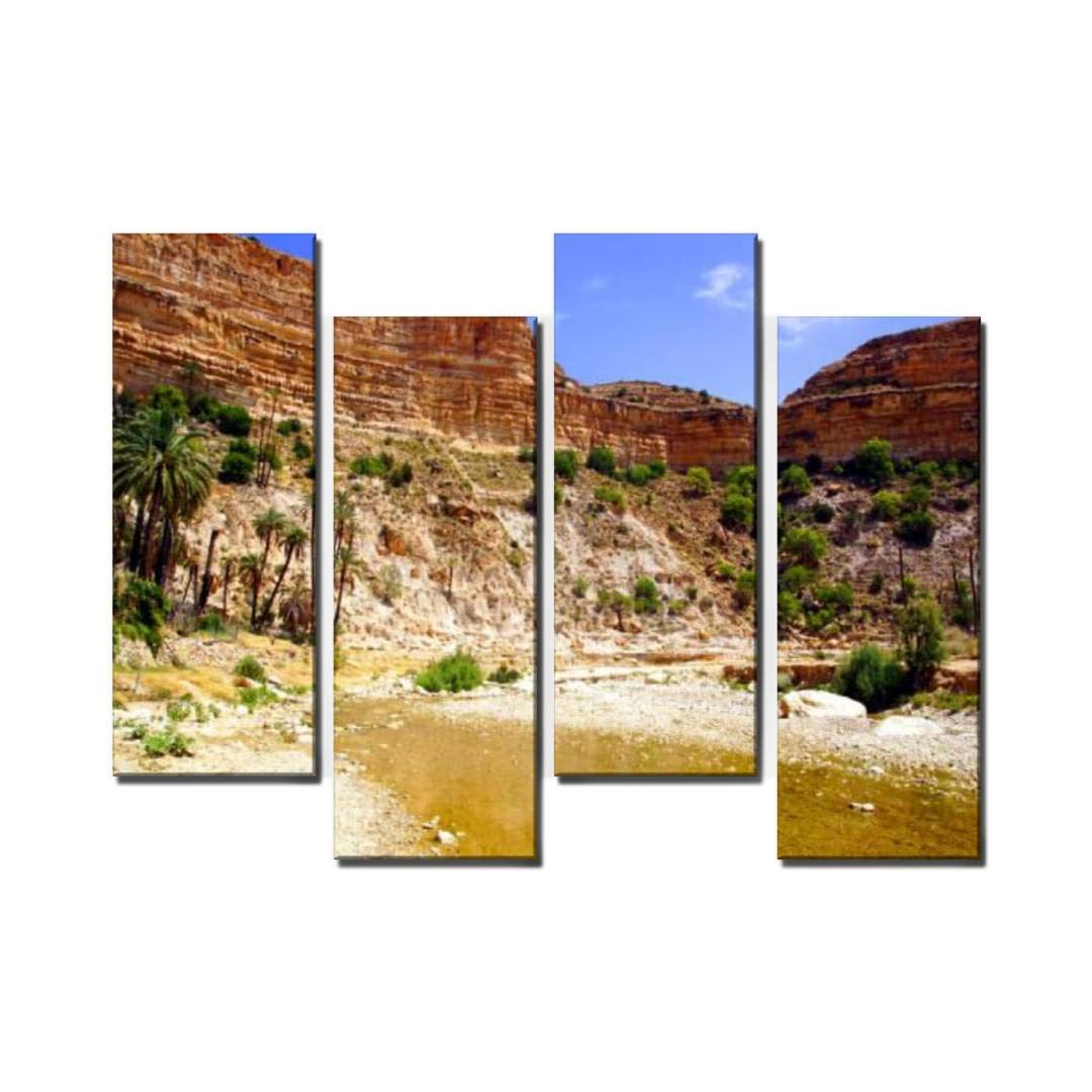 4 Panel The canyon of Ghoufi in the province of Batna Algeria Canvas Print Pictures Modern Home Decor Posters Gifts Abstract Photo Canvas Wall Art for Home Office Decorative