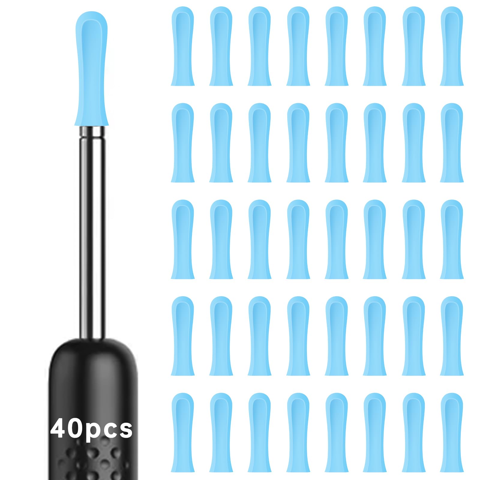 Puntas de repuesto compatibles con Suear, 40 piezas de puntas de repuesto azules compatibles únicamente con Suear para limpieza de cerumen húmedo y seco.