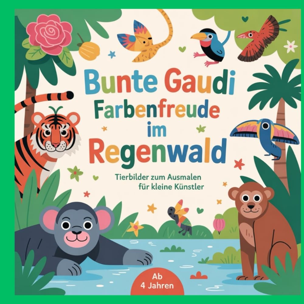 Bunte Gaudi - Farbenfreude im Regenwald - Ausmalbuch für kleine Künstler