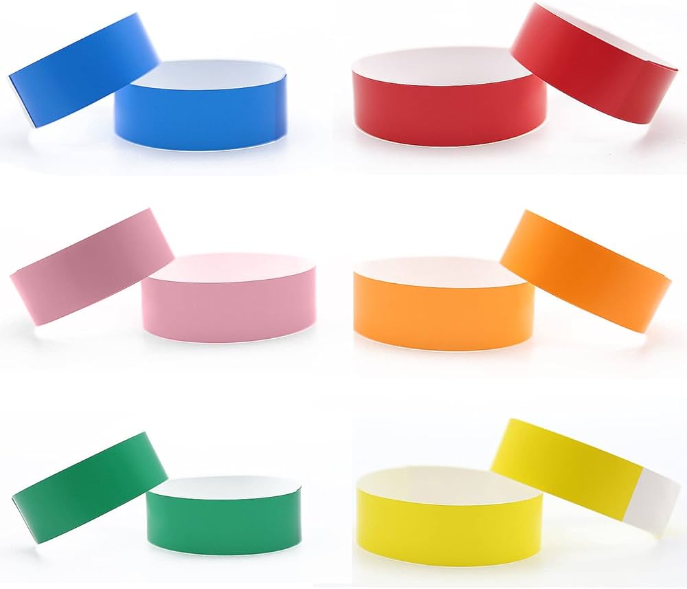 Amazon | Veenkeny 使い捨てリストバンド 6色 600枚 リストバンド