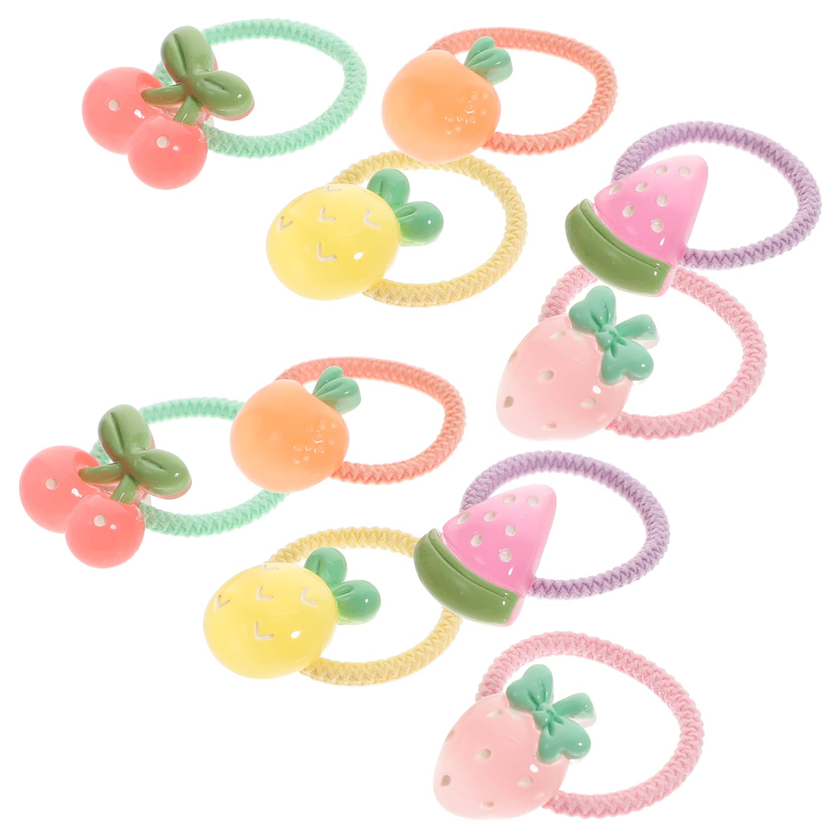 MAGICLULU 50 Pcs Banda de goma de cuerda de cabeza de dibujos animados coleteros scrunchies cintas para el pelo de bebé cuerda de pelo de las niñas pasadores de pelo pinzas de cabello Fruta