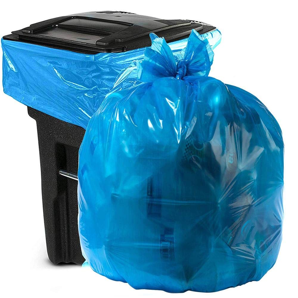 ezkart Lot de 200 grands sacs de transport en plastique bleu avec ezkart Lot de 200 grands sacs de transport en plastique bleu avec
