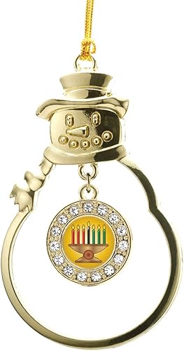 Miniatura 128 de Inspired Silver - Esquema de Virginia Occidental - Adorno de Navidad dorado - Adorno circular para árbol de Navidad con circonita cúbica