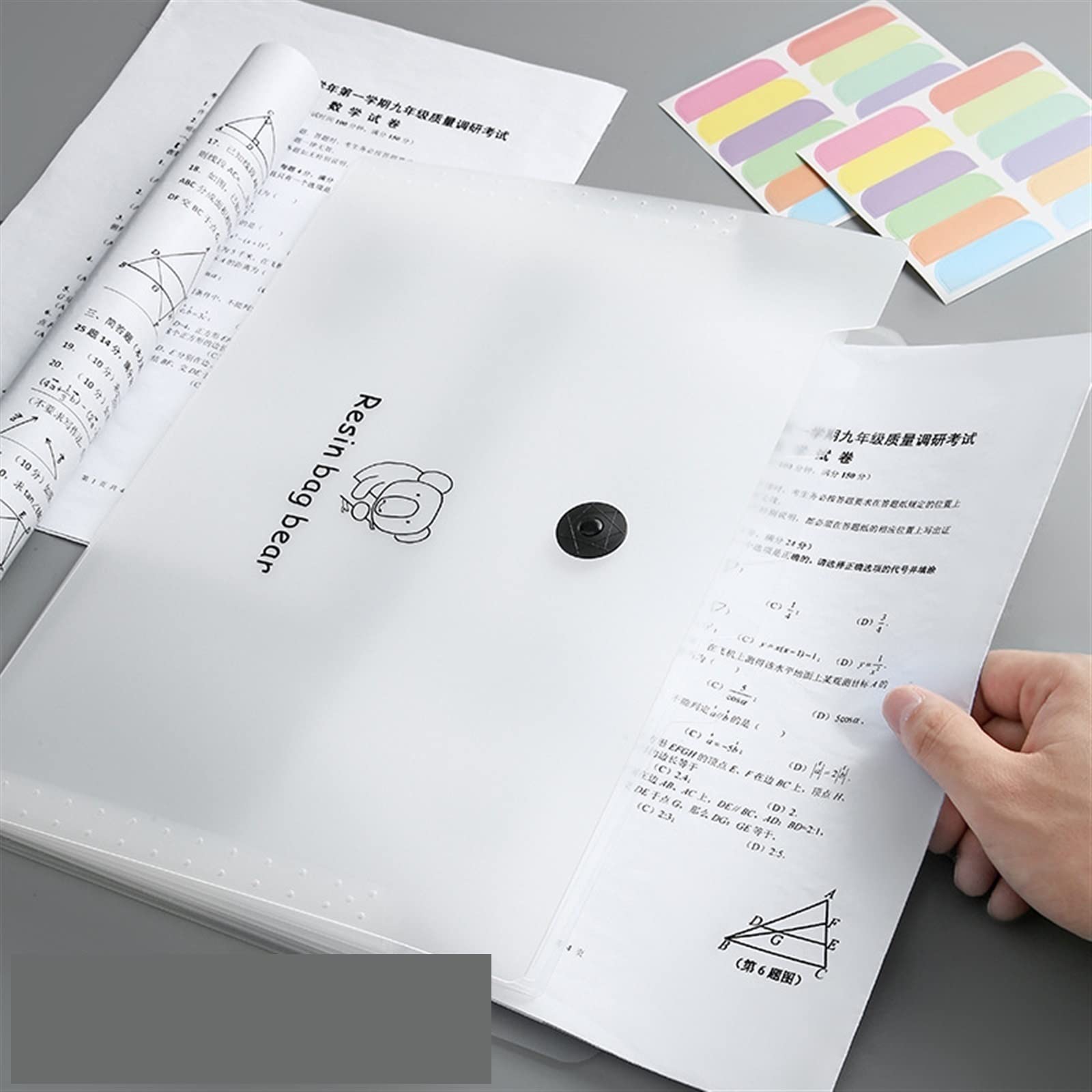 Foldery, Menedżer plików Teczka na dokumenty wielowarstwowa przezroczysta teczka na dokumenty A4 etui do przechowywania dokumentów teczka studencka organizer powiększający portfel szkolne materiały bi