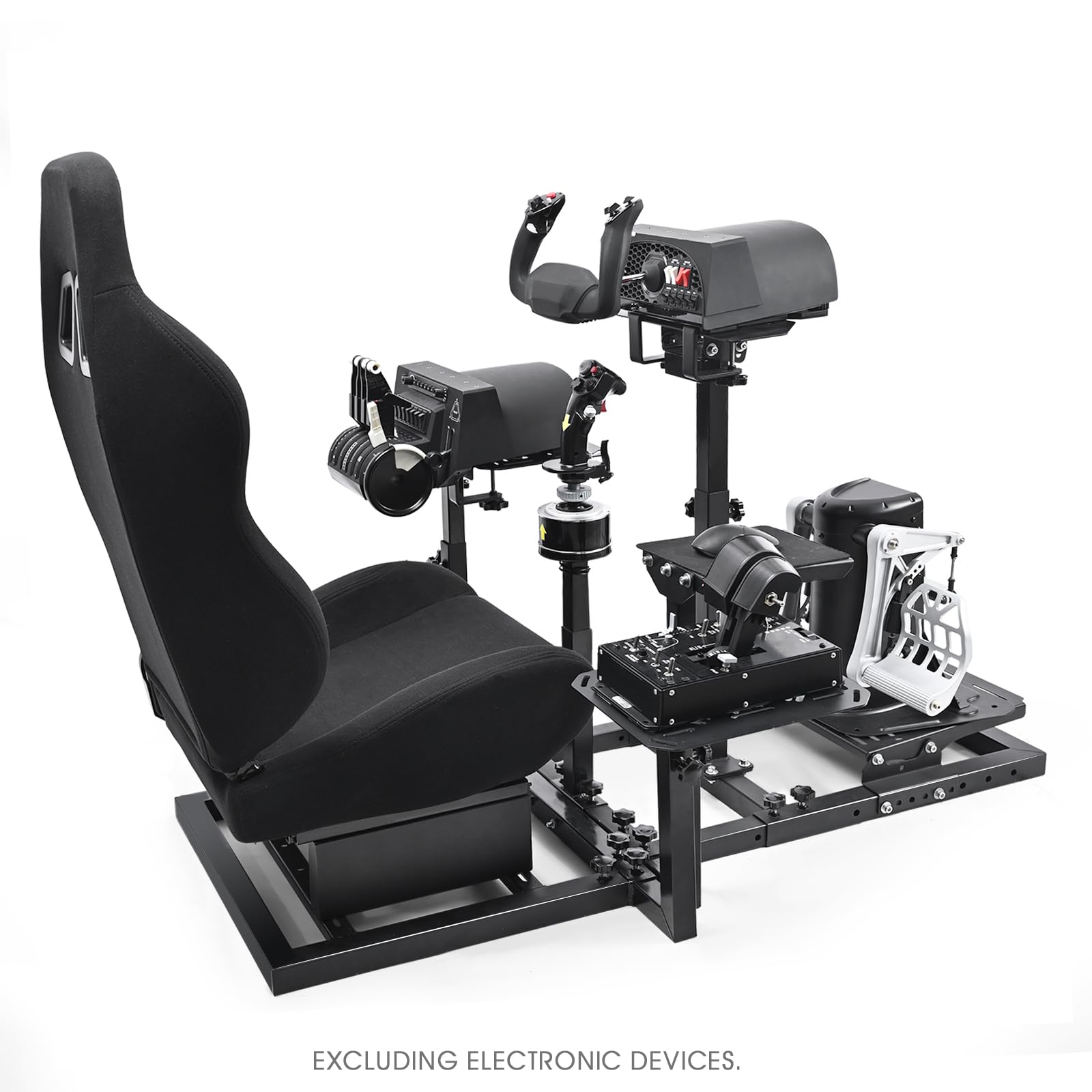 Marada Universal Flight Simulation Cockpit with Racing Seat or Racing Wheel Stand Adjustable Fit for Thrustmaster, for HOTAS Warthog, for Logitech G29 G920 Wheels Pedals Throttle Joystick Not Included