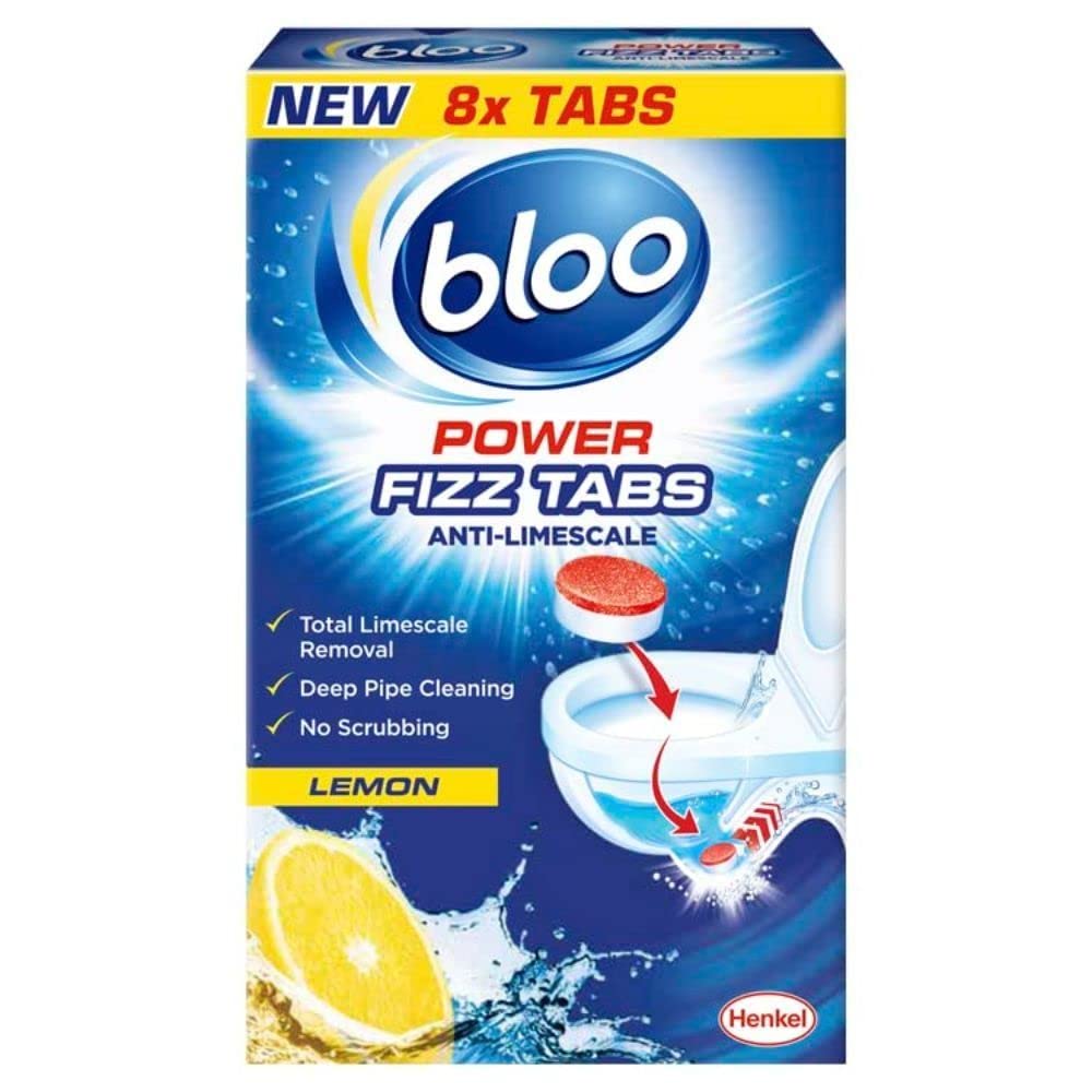 Power Fizz Tabs Anti-Limescale Drain Deep Cleaning Lemon, 8 x 25g