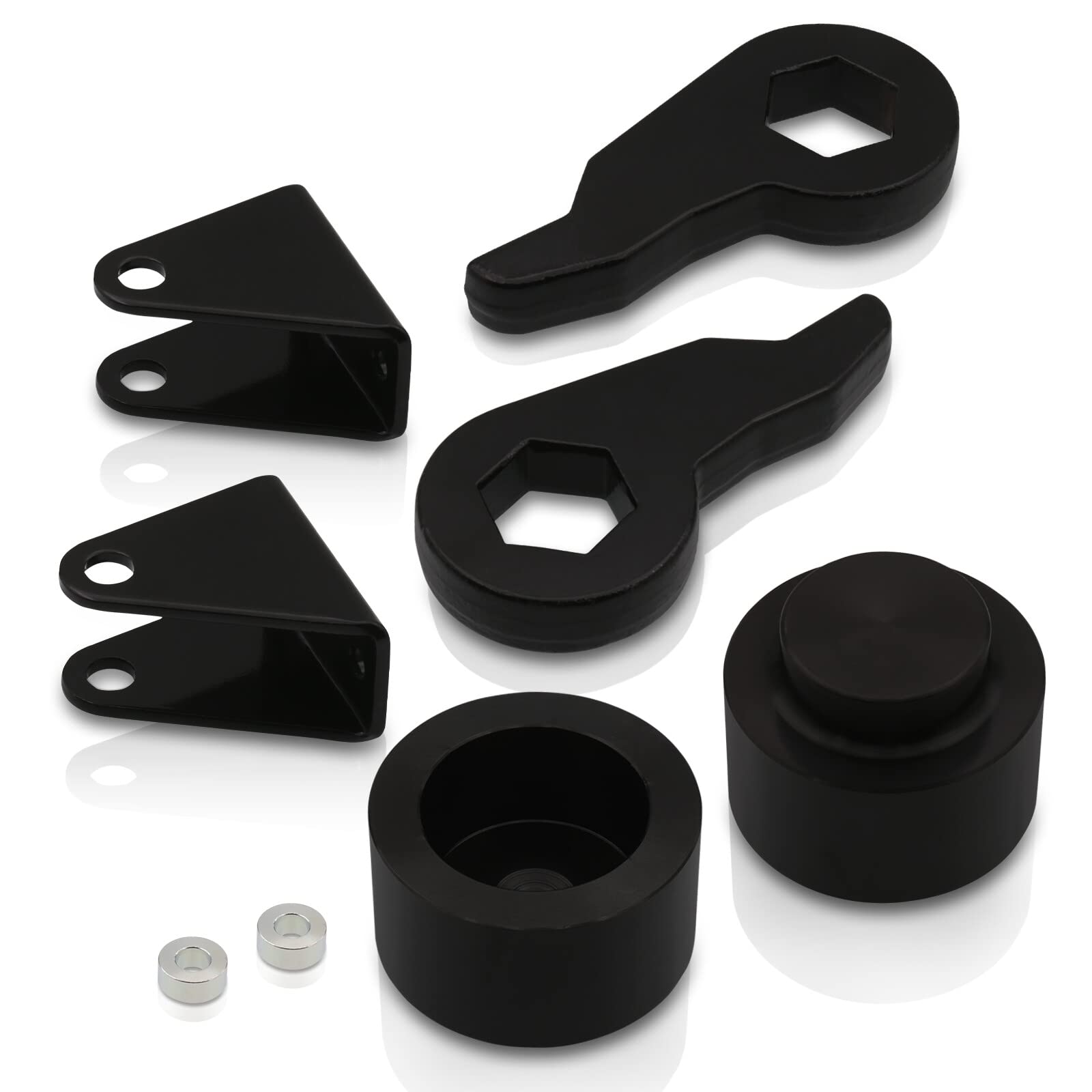 AJP Distributors Compatible/Replacement For Hummer H2 Off Road Front 3" 3 Inch + Rear 2" 2 Inch Leveling Lift Kit Shock Extender Upgrade Black