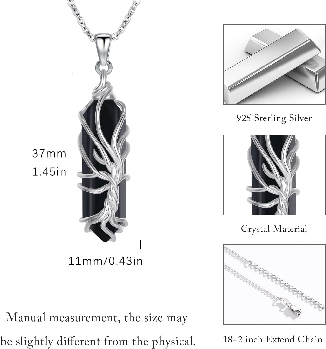 Crystal Necklace 925 Sterling Silver Snake Necklace for men Christmas Jewelry Gifts for Women - Image 3