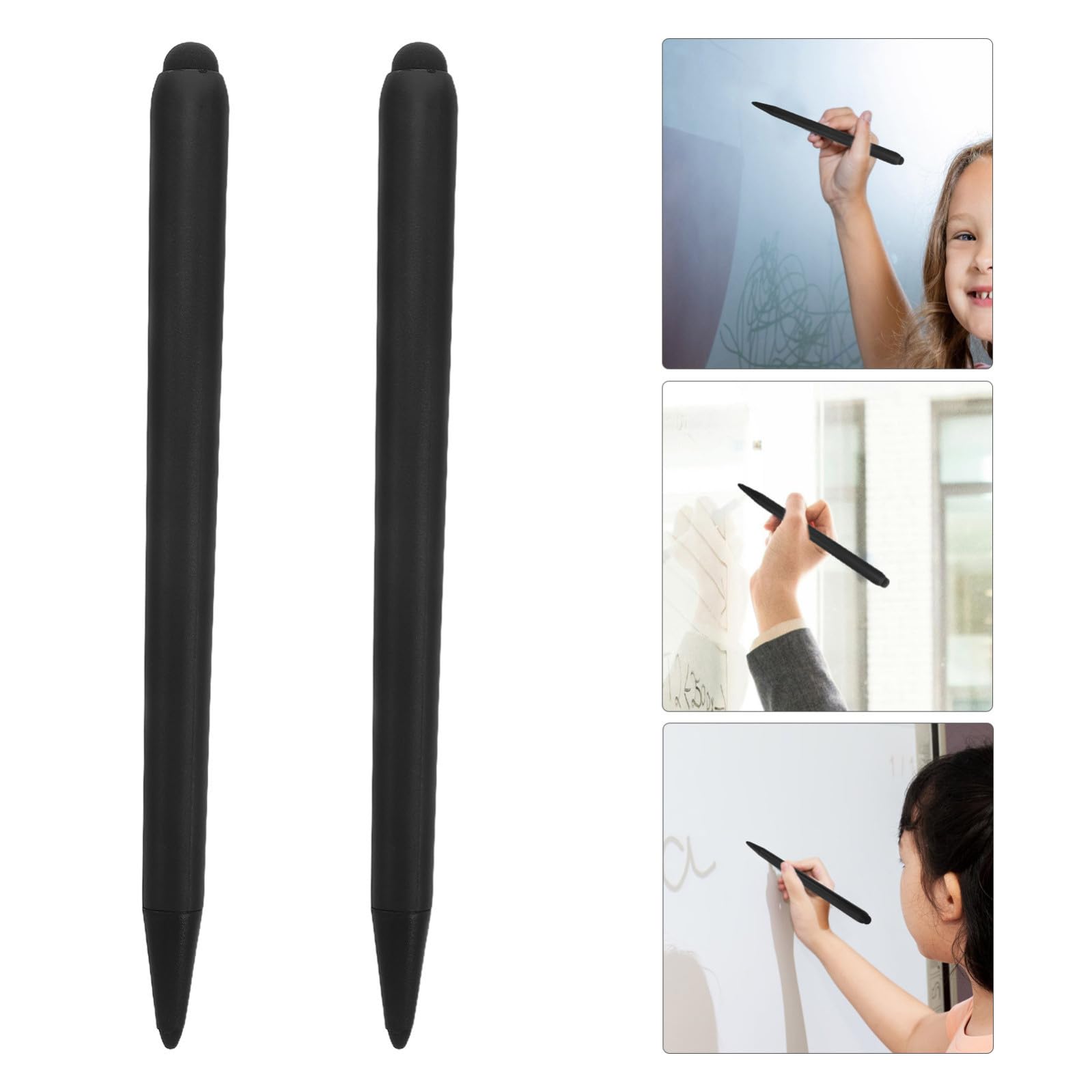 2 Pezzi Penna Touch per Schermo Dual-tip Nero in Abs | Penna per Lim Lavagna Interattiva Scuola, Uso per Insegnamento e Riunioni, Adatta a Schermi Infrarossi