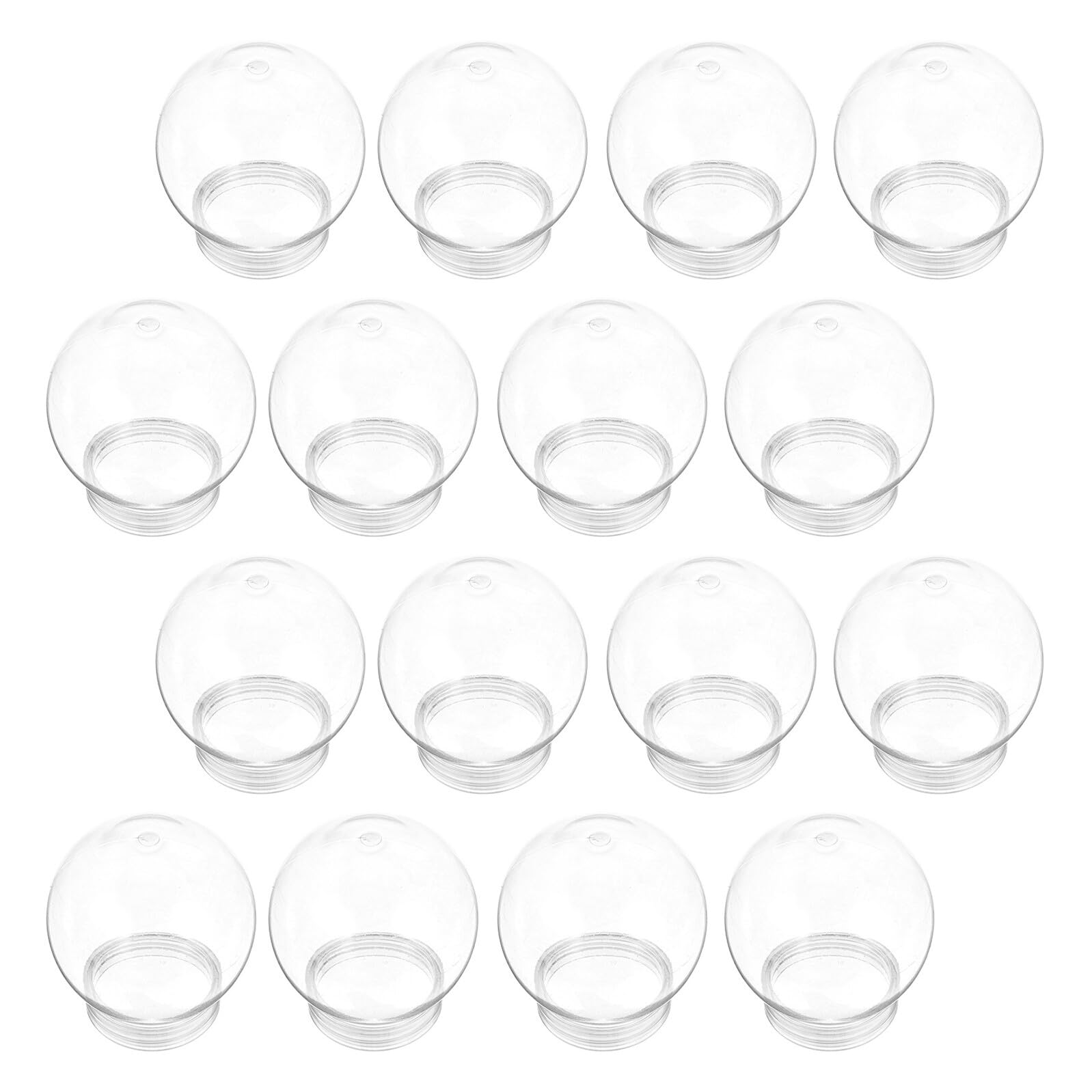 Bolas de Nieve Transparentes Rellenable 20 Piezas 270 Ml con Tapa de Plástico para Manualidades DIY Decoración Navideña Boda Fiesta Invierno