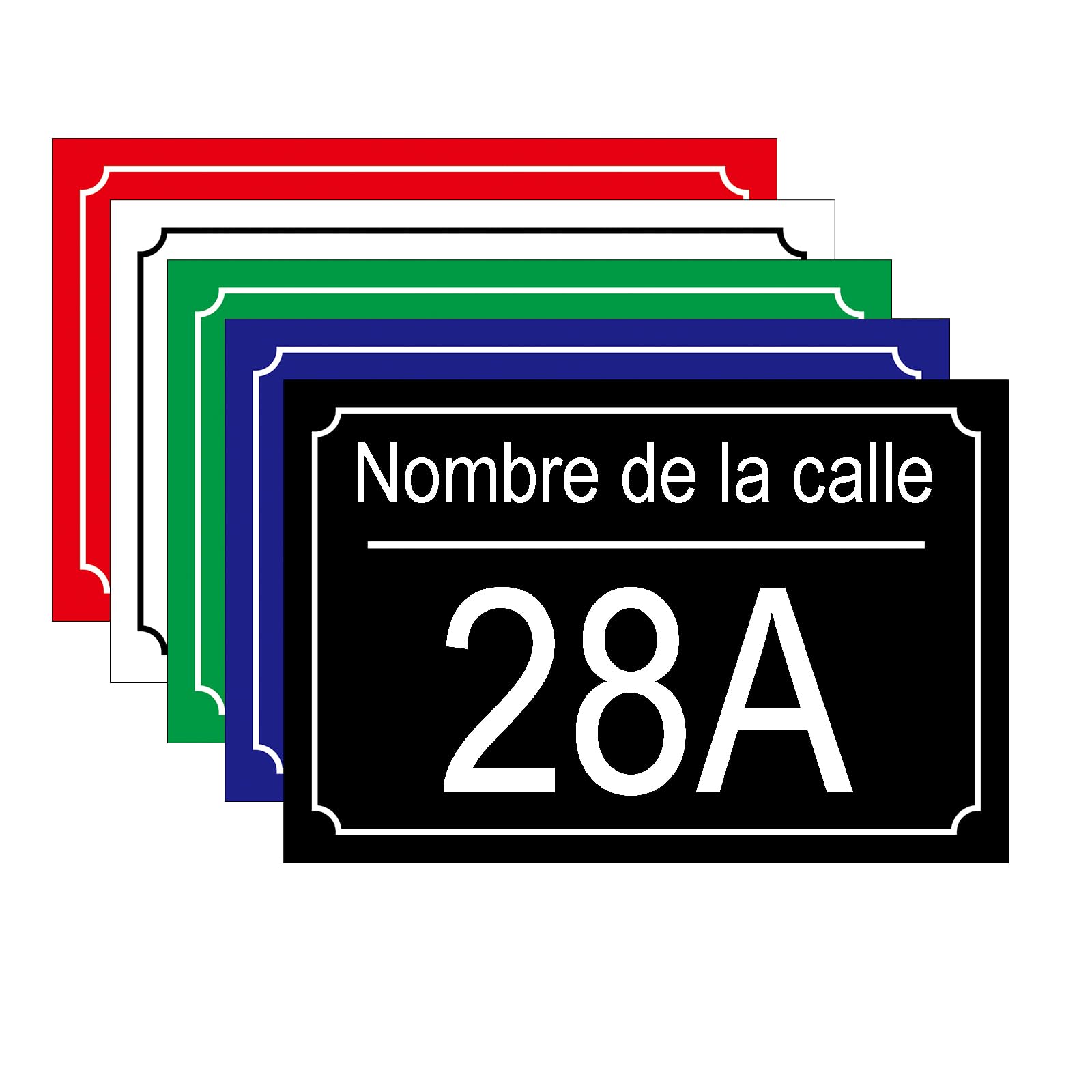 CQSXM Número de Casa Personalizado con Nombre de Calle Placa de Aluminio Número Calle - para Casas, Vallas, Puertas y Buzón (20x15 cm)