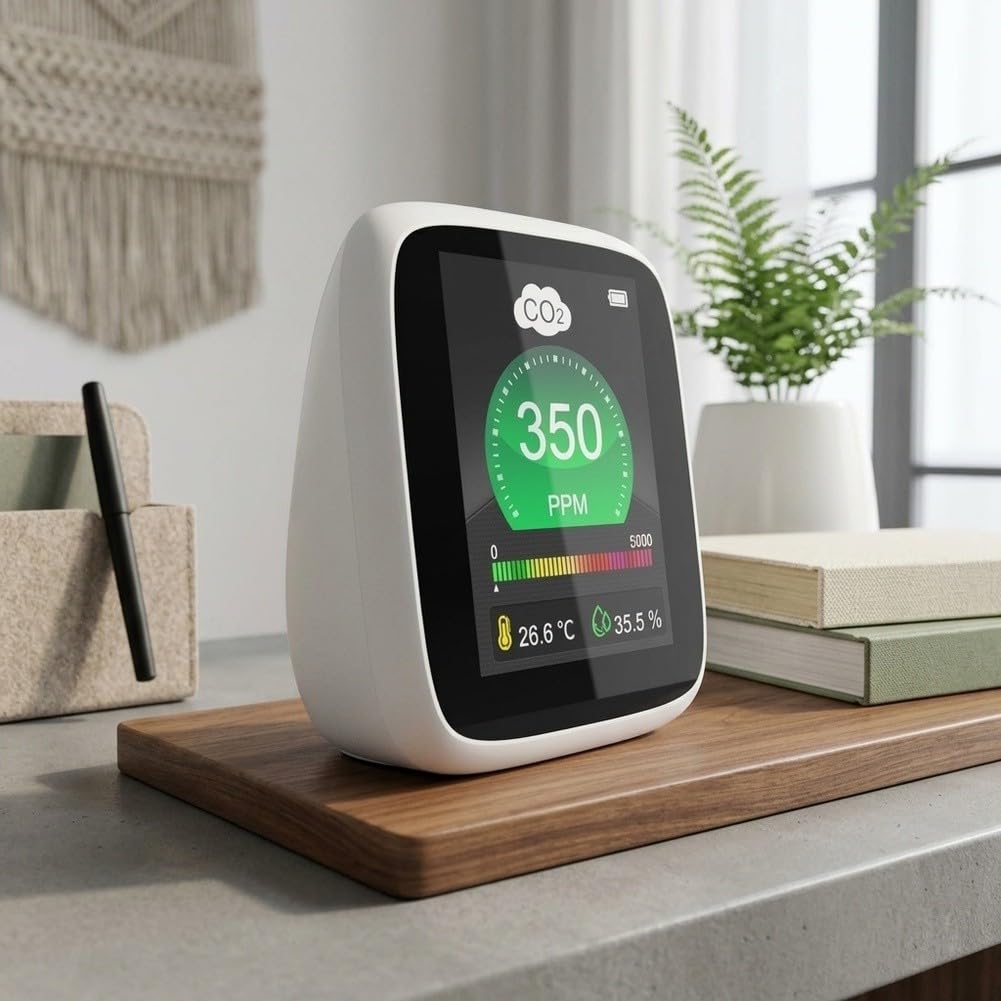 Rilevatore portatile della qualità dell'aria con tecnologia avanzata Ndir per misurare istantaneamente i livelli di temperatura e umidità con interruttore di allarme manuale per viaggi di lavoro