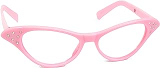 Hip Hop 50's Shop 1950s Cat-Eye Glasses for Kids, Plastic Costume Glasses with Rhinestones