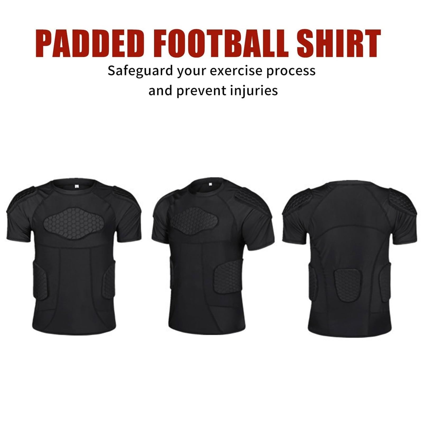 Camiseta Portero Profesional Hombre Chaleco Acolchado EVA con Protección Codos/Pecho, Equipación Seguridad Transpirable para Entrenamiento y Partidos(E,M (Fit 45-65kg))