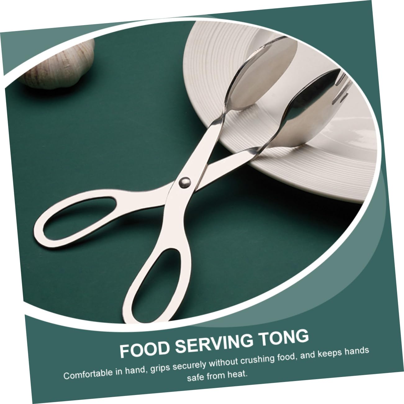 SOLUSTRE 2pcs Stainless Steel Food Clip Tongs Salad Serving Utensils with Skid Grip for Catering Buffets Bbq and Bakery Supplies Metal Clamps for Handling