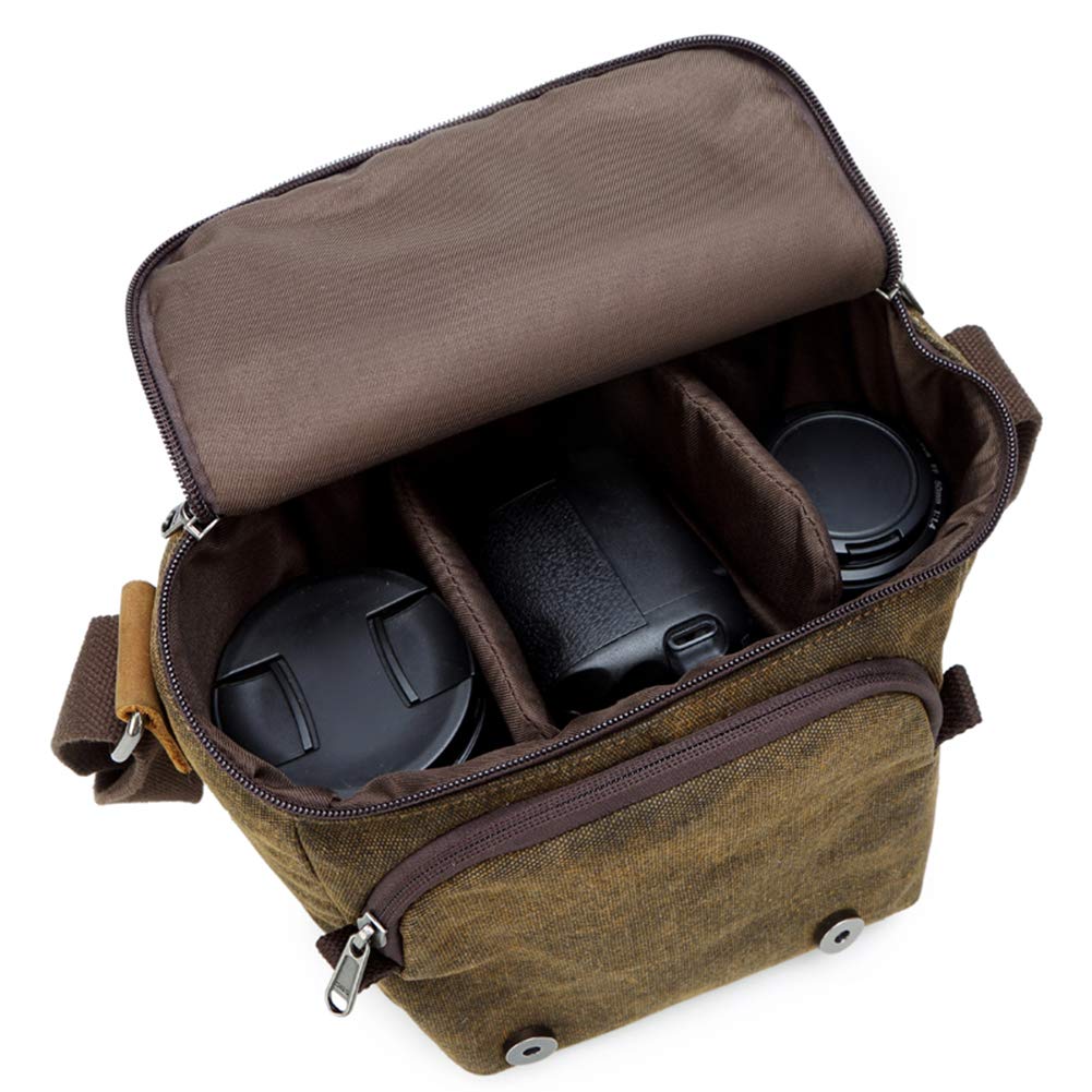 Vintage Canvas Fotografia Torba na ramię Sling SLR Camera Carry Case Małe torby podróżne dla Nikon/Sony/Canon