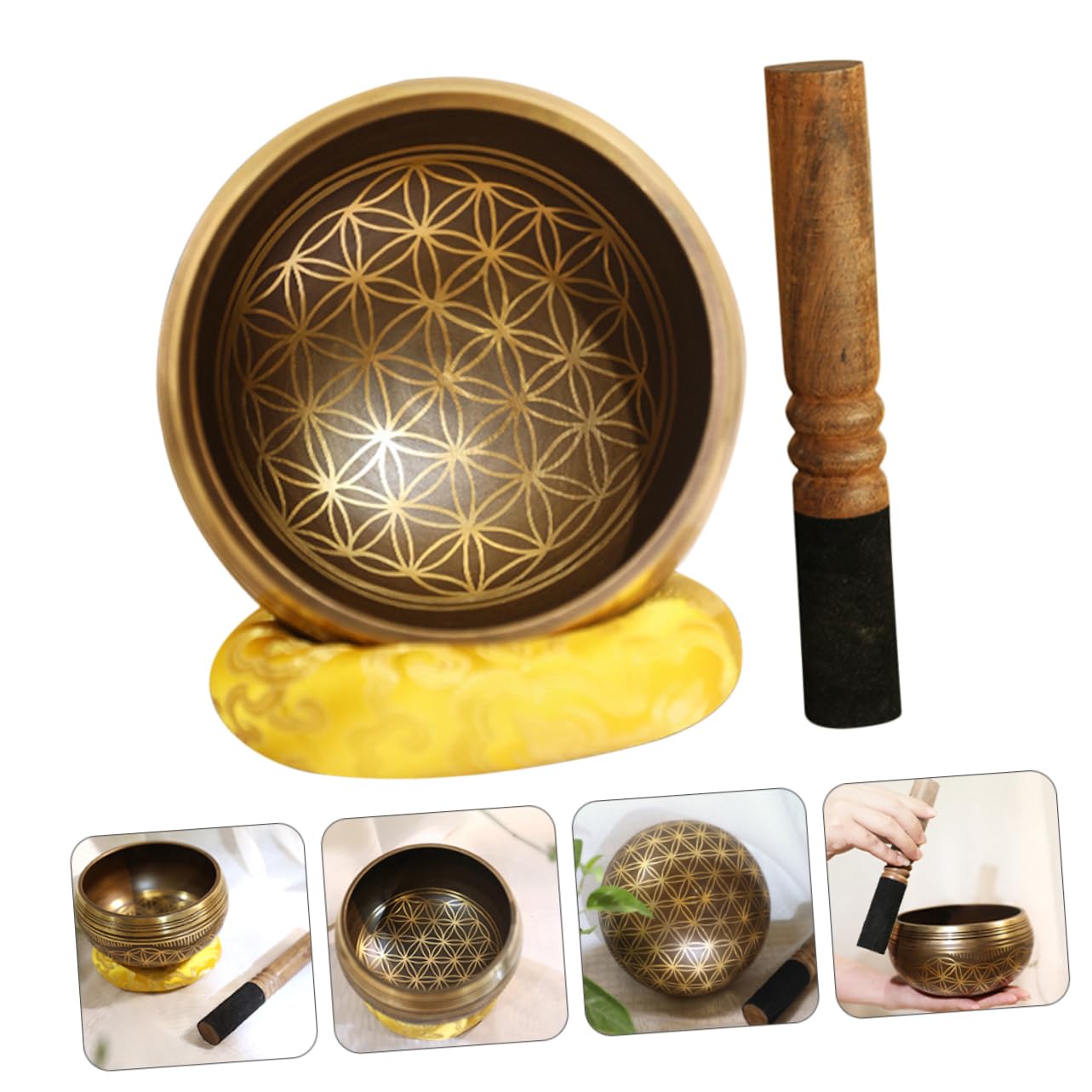 SHOWERORO 1set Ciotola Cantante Rame Per Meditazione Strumento Relax Yoga Stanze Meditazione