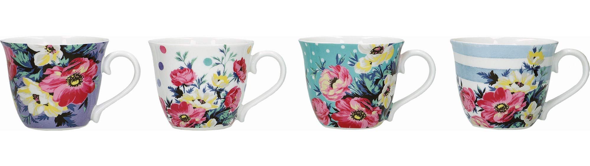 MikasaClovelly Espresso Cup Set in Gift Box, Porcelain, Multi Colour, 80 ml, 4 Pieces