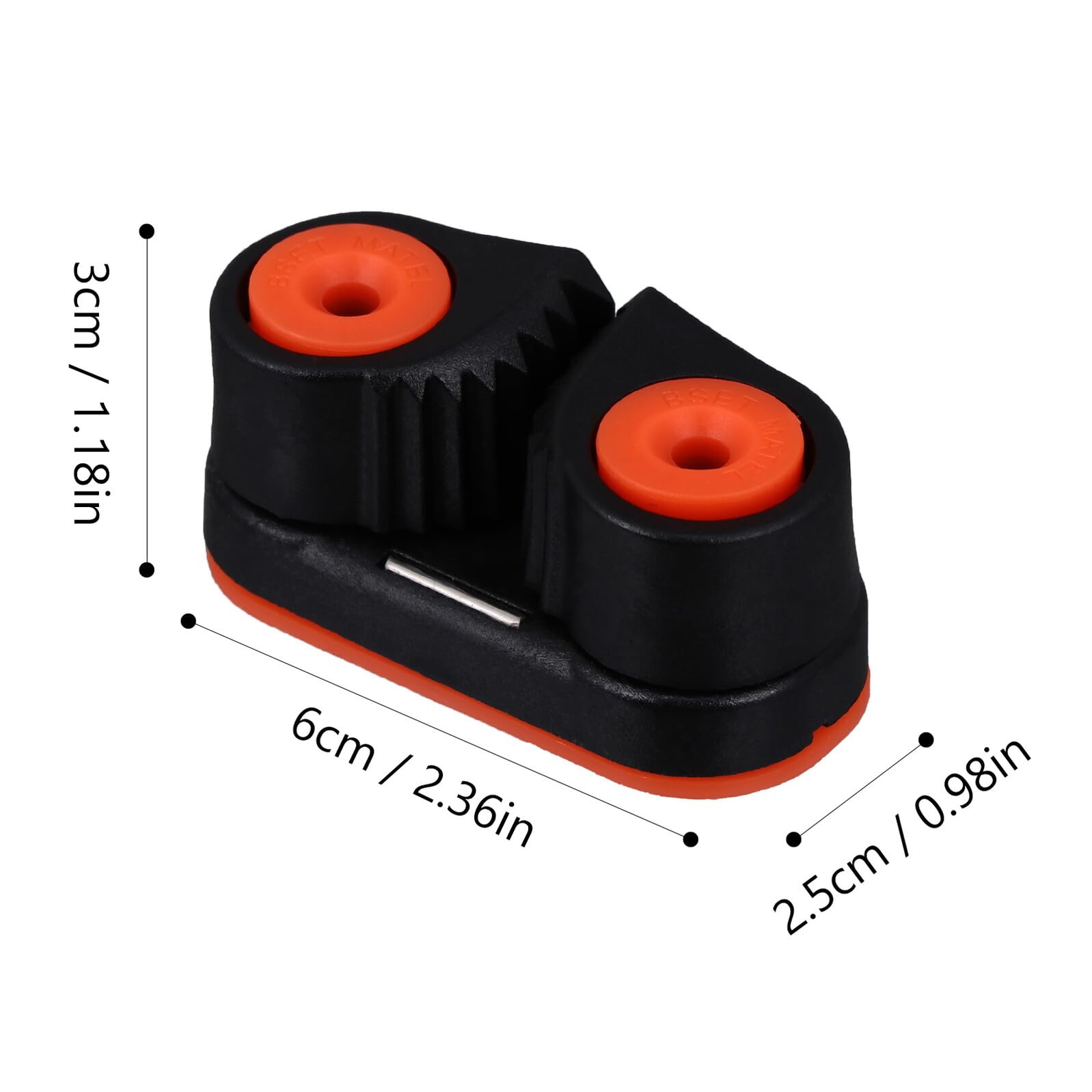 Taquet Coinceur en Nylon Noir Roulement à Billes Double Rangée, Conçu pour Cordes de 3-12 Mm, Résistance à l'usure Maximale pour Canoë, Kayak et Équipements Nautiques